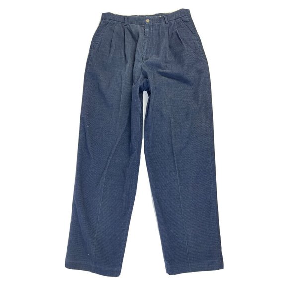 Corduroy Pleated Chino Pants Blue